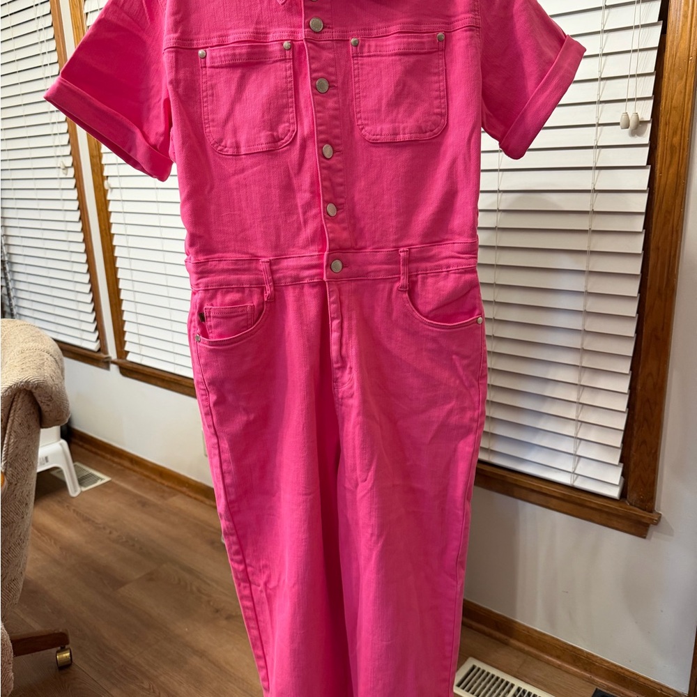 Judy Blue Bright Pink Coveralls Jumpsuit